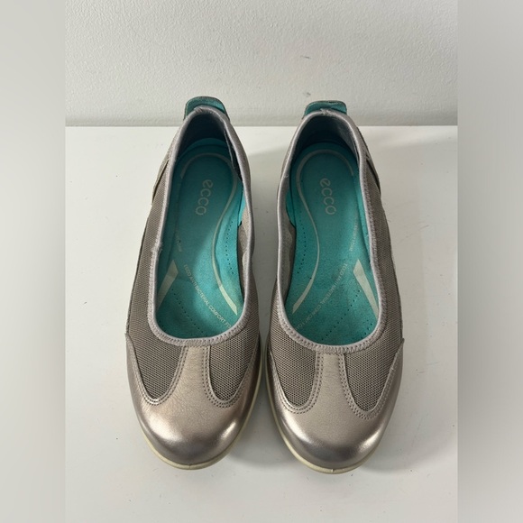ECCO Bluma Summer Ballerina Slip On Flats Eur 37 Silver/Gray Womens Shoes - Picture 2 of 8